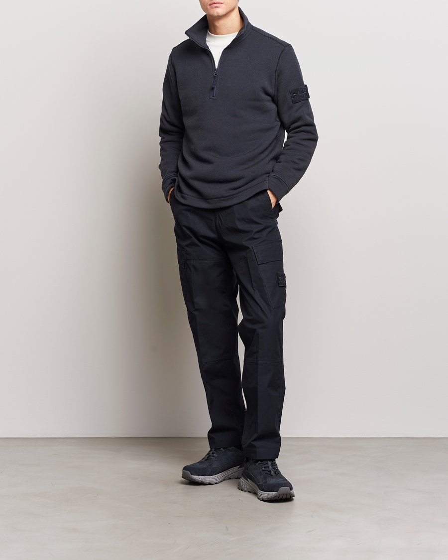 Herre | Trøjer | Stone Island | Ghost Piece Wool Fleece Half Zip Navy Blue