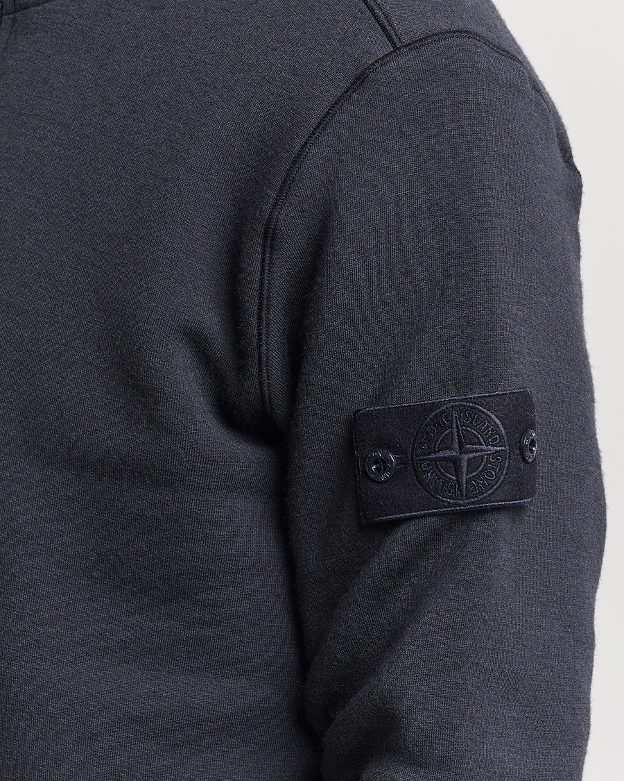 Herre | Trøjer | Stone Island | Ghost Piece Wool Fleece Half Zip Navy Blue