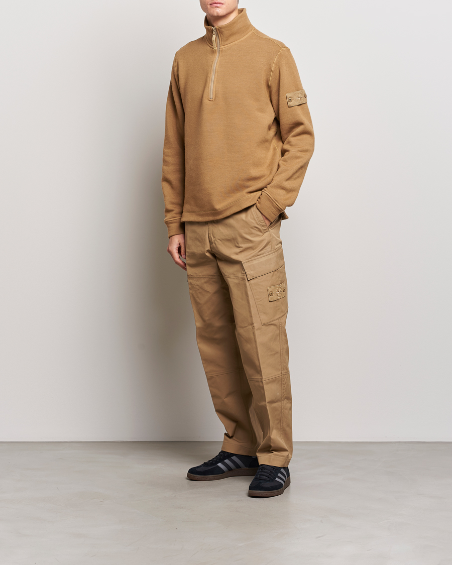 Herre | Trøjer | Stone Island | Ghost Piece Wool Fleece Half Zip Dark Beige