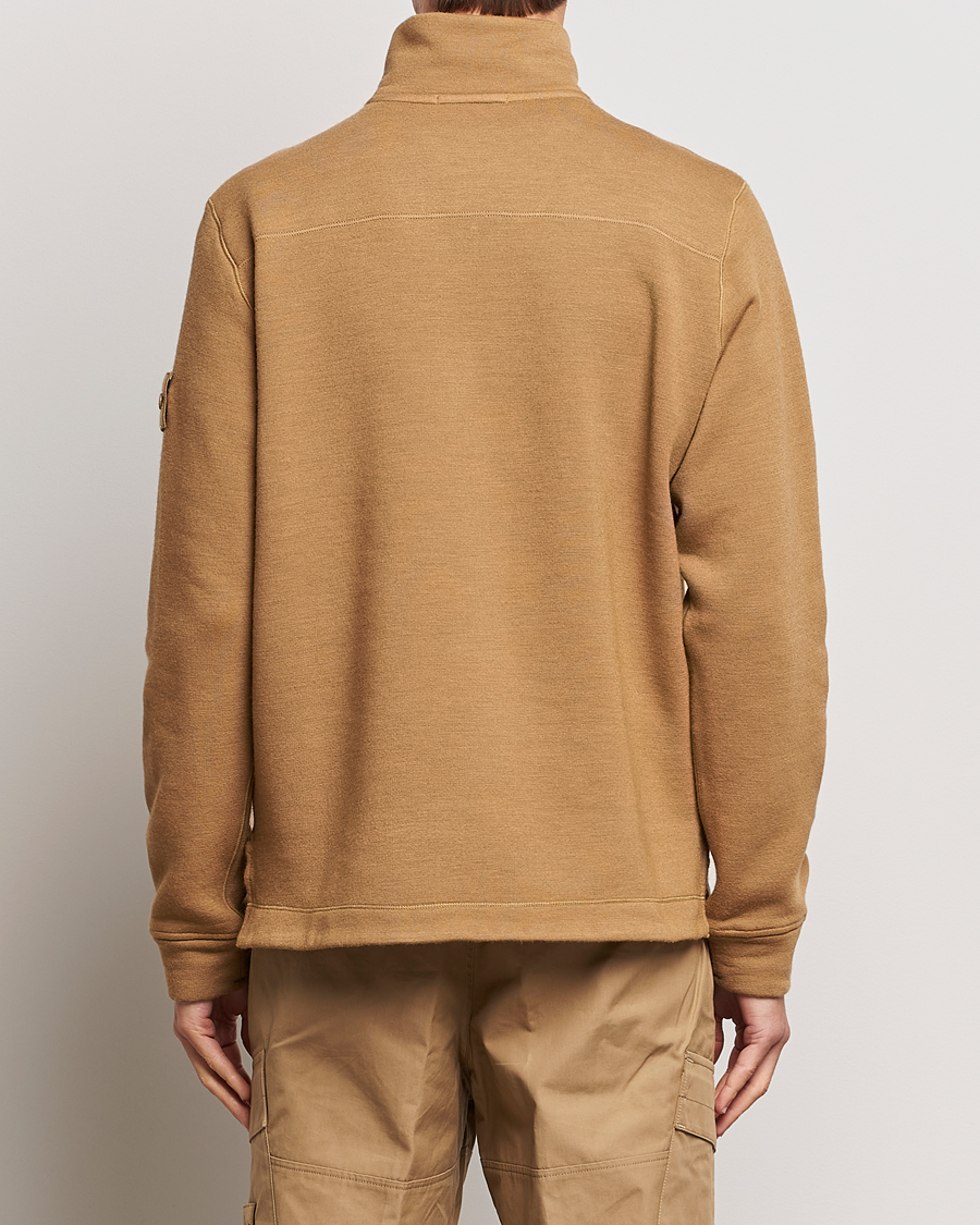 Herre | Trøjer | Stone Island | Ghost Piece Wool Fleece Half Zip Dark Beige