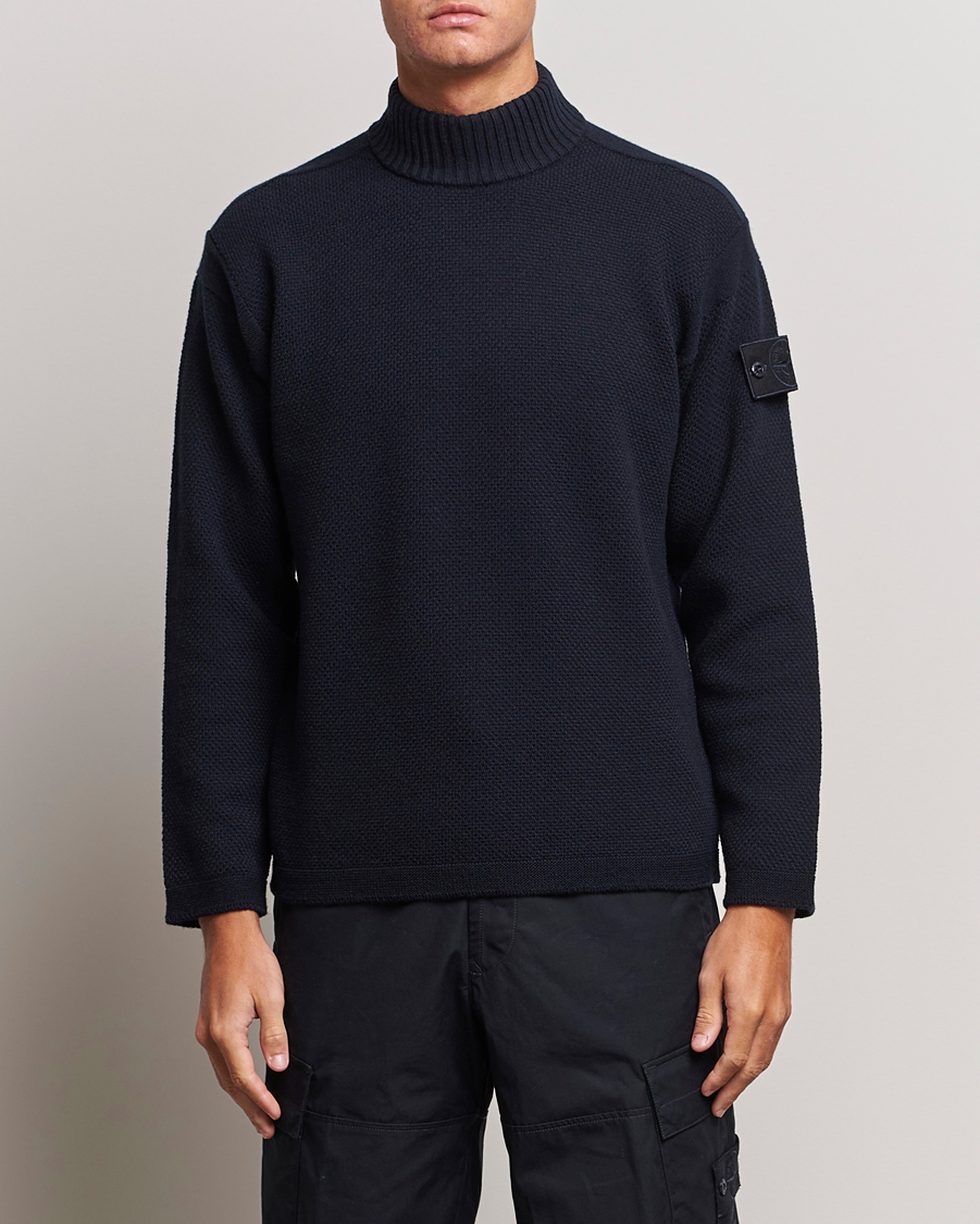 Herre | Trøjer | Stone Island | Ghost Piece Geelong Wool Turtleneck Navy Blue