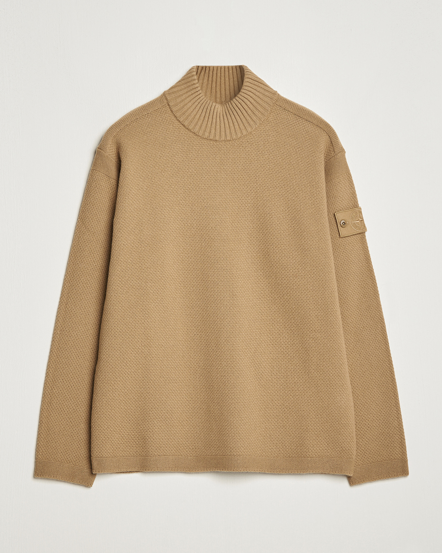 Herre | Trøjer | Stone Island | Ghost Piece Geelong Wool Turtleneck Dark Beige