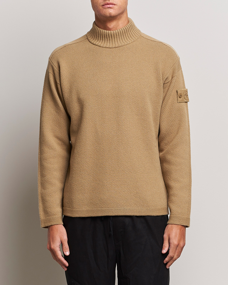 Herre | Trøjer | Stone Island | Ghost Piece Geelong Wool Turtleneck Dark Beige