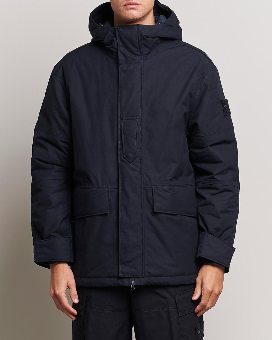 Herre | Parkas | Stone Island | Ghost Piece O-Ventile Hodded Parka Navy Blue