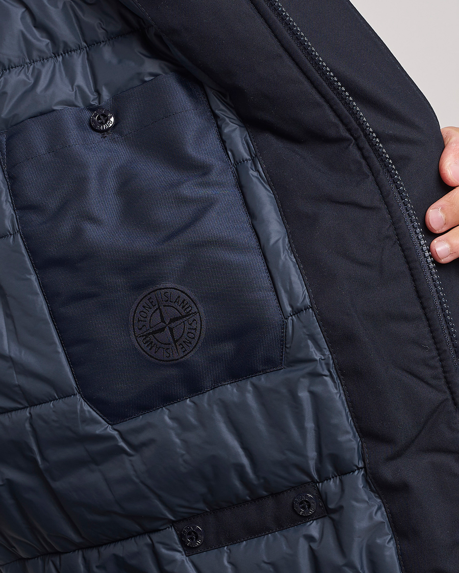 Herre | Jakker | Stone Island | Ghost Piece O-Ventile Hooded Parka Navy Blue