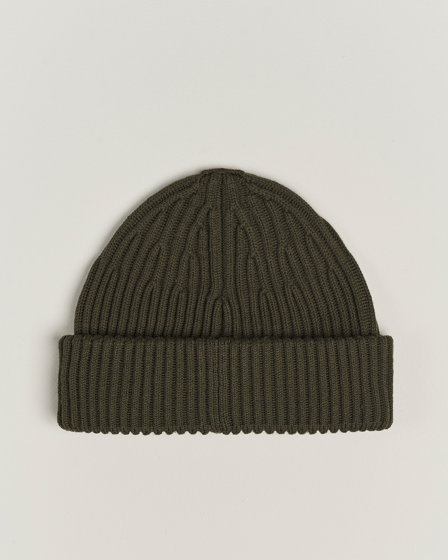 Herre | Stone Island Full Rib Wool Beanie Olive | Stone Island | Full Rib Wool Beanie Olive