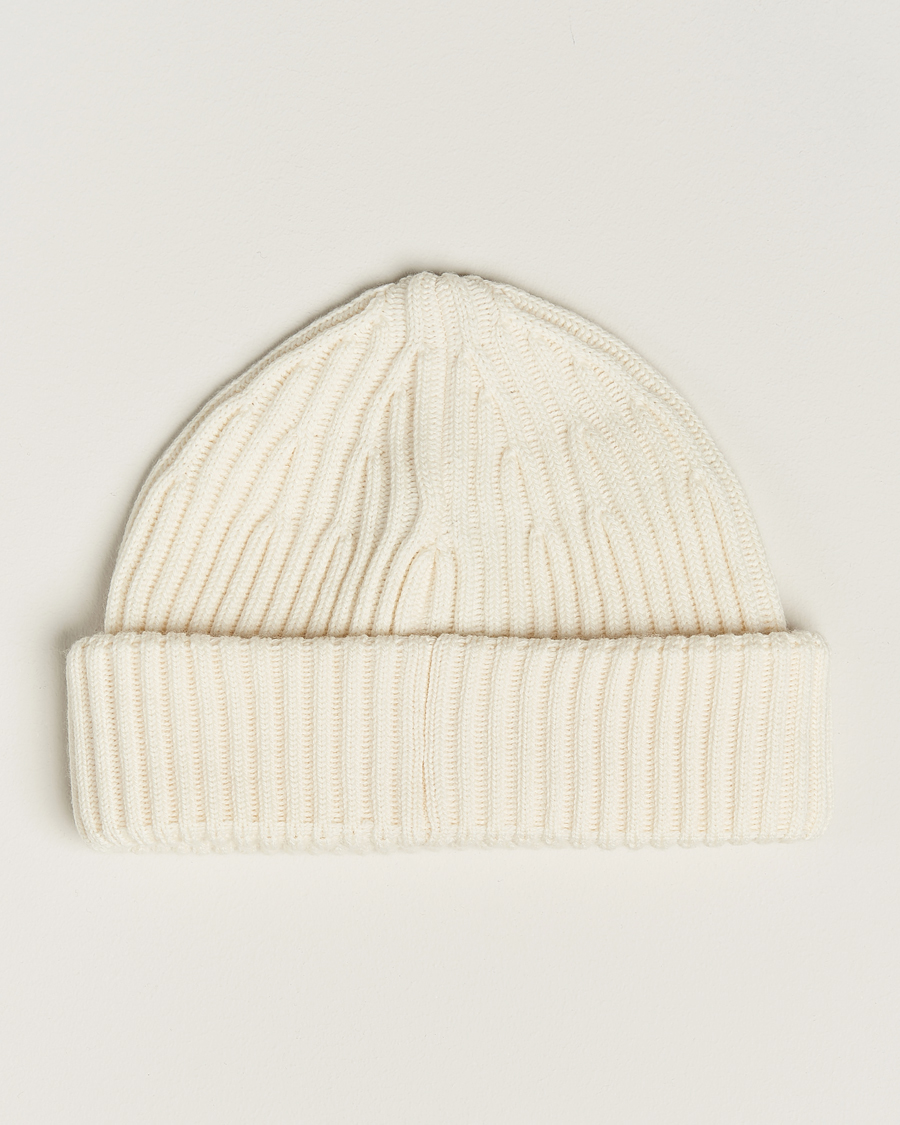 Herre | Stone Island Full Rib Wool Beanie Natural | Stone Island | Full Rib Wool Beanie Natural
