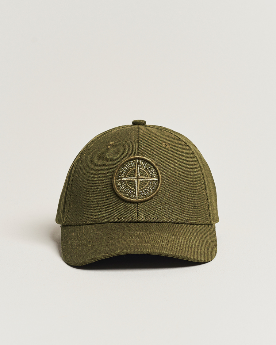 Herre | Stone Island Mix Wool Gabardine Cap Olive | Stone Island | Mix Wool Gabardine Cap Olive