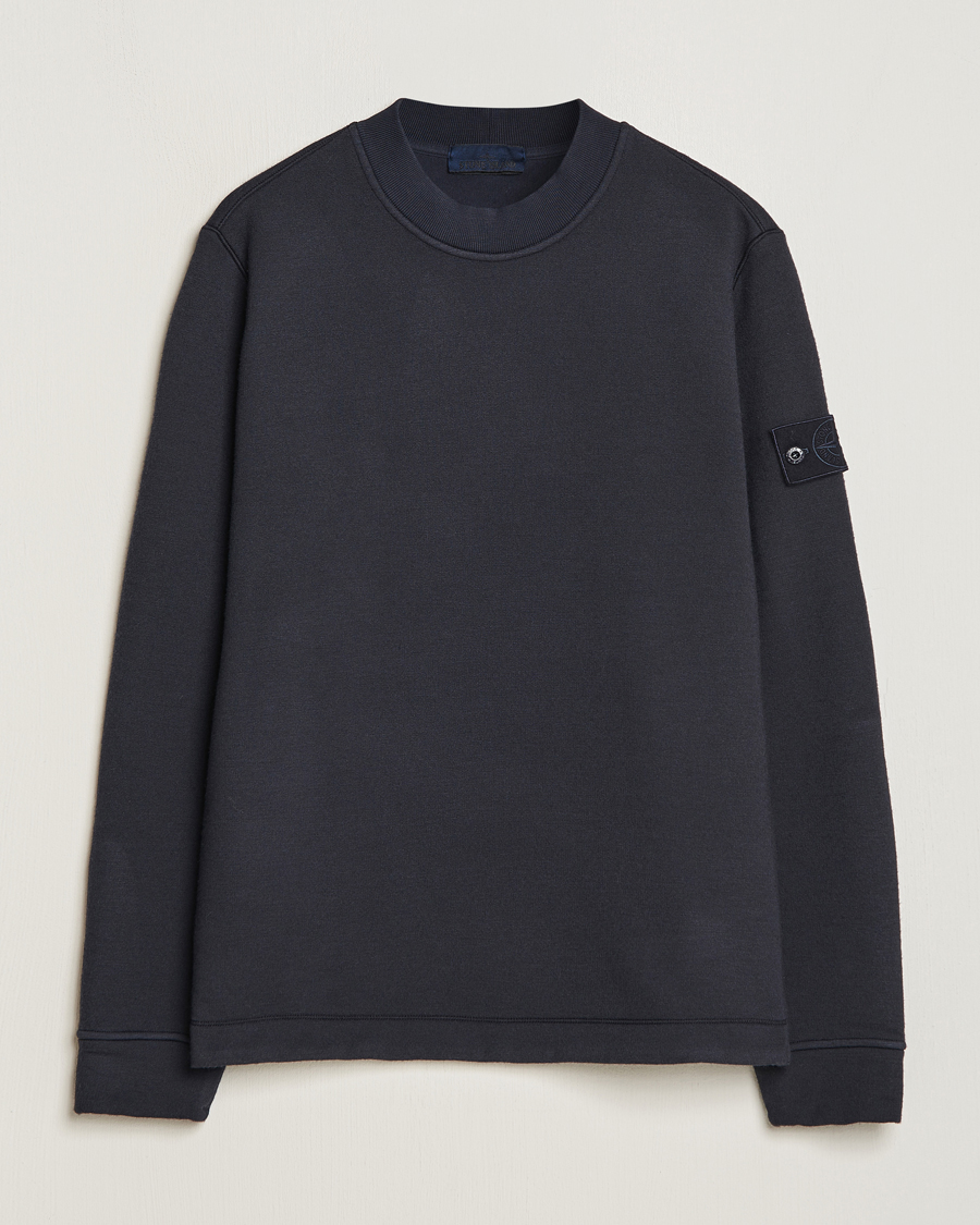 Herre | Trøjer | Stone Island | Ghost Piece Wool Fleece Sweater Navy Blue