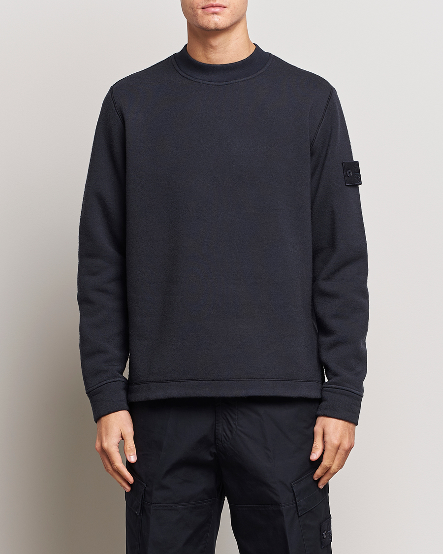 Herre | Trøjer | Stone Island | Ghost Piece Wool Fleece Sweater Navy Blue