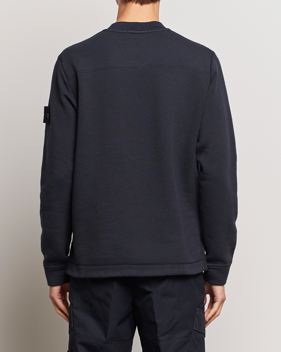 Herre | Trøjer | Stone Island | Ghost Piece Wool Fleece Sweater Navy Blue