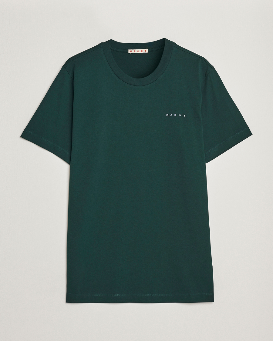 Herre | T-Shirts | Marni | Logo Embroidered T-Shirt Spherical Green
