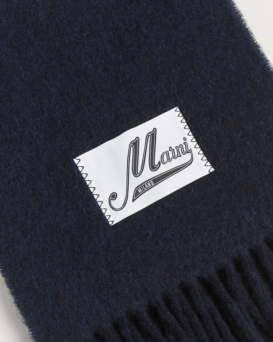 Herre | Marni Brushed Alpaca Scarf Blublack | Marni | Brushed Alpaca Scarf Blublack