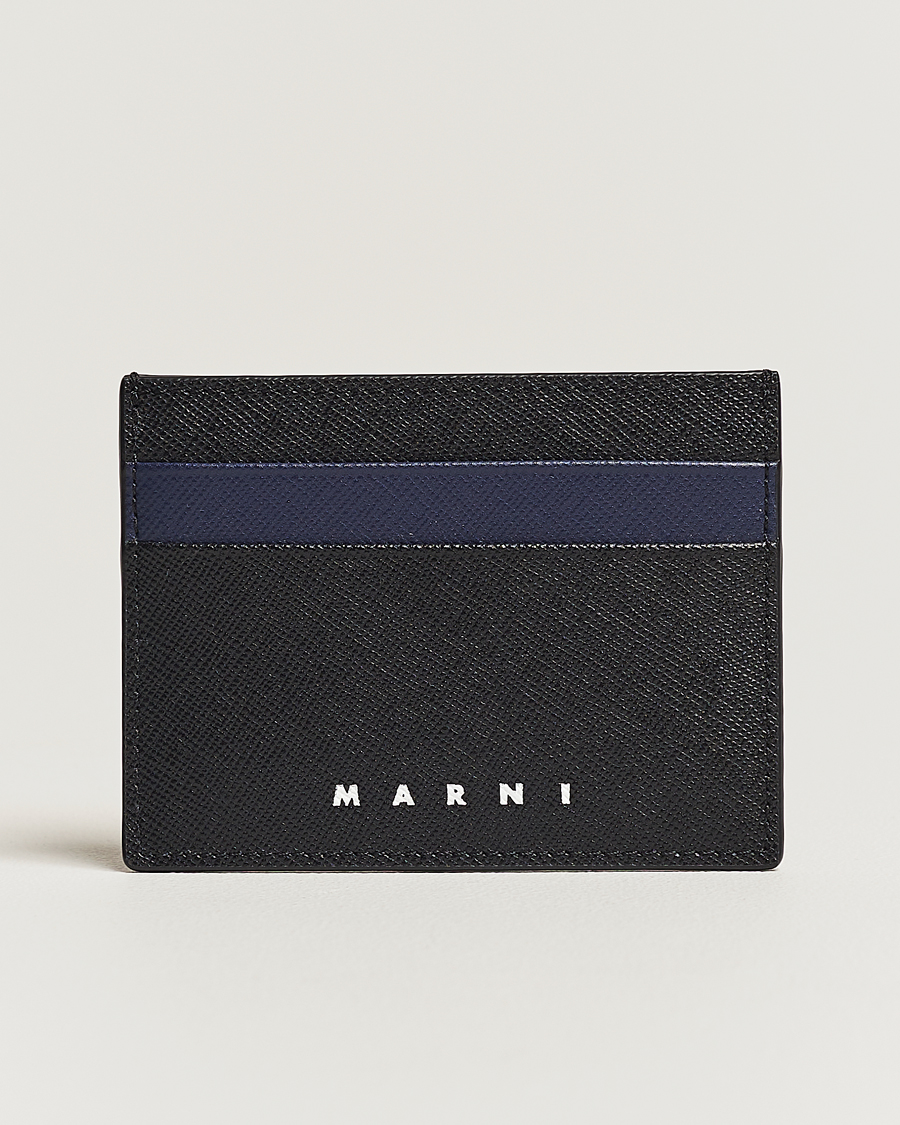 Herre | Marni Saffiano Leather Cardholder Blublack | Marni | Saffiano Leather Cardholder Blublack