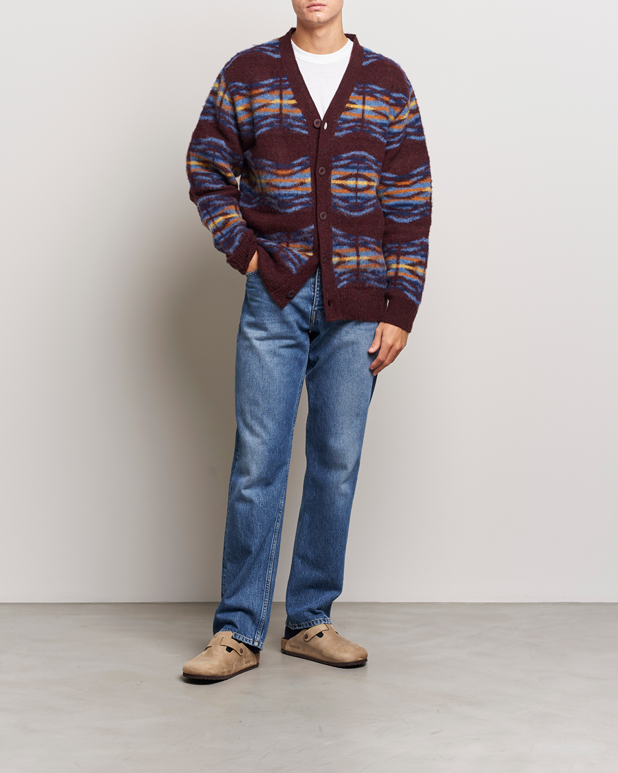 Herre | Trøjer | Howlin' | Brushed Wool Pattern Cardigan Bordeaux