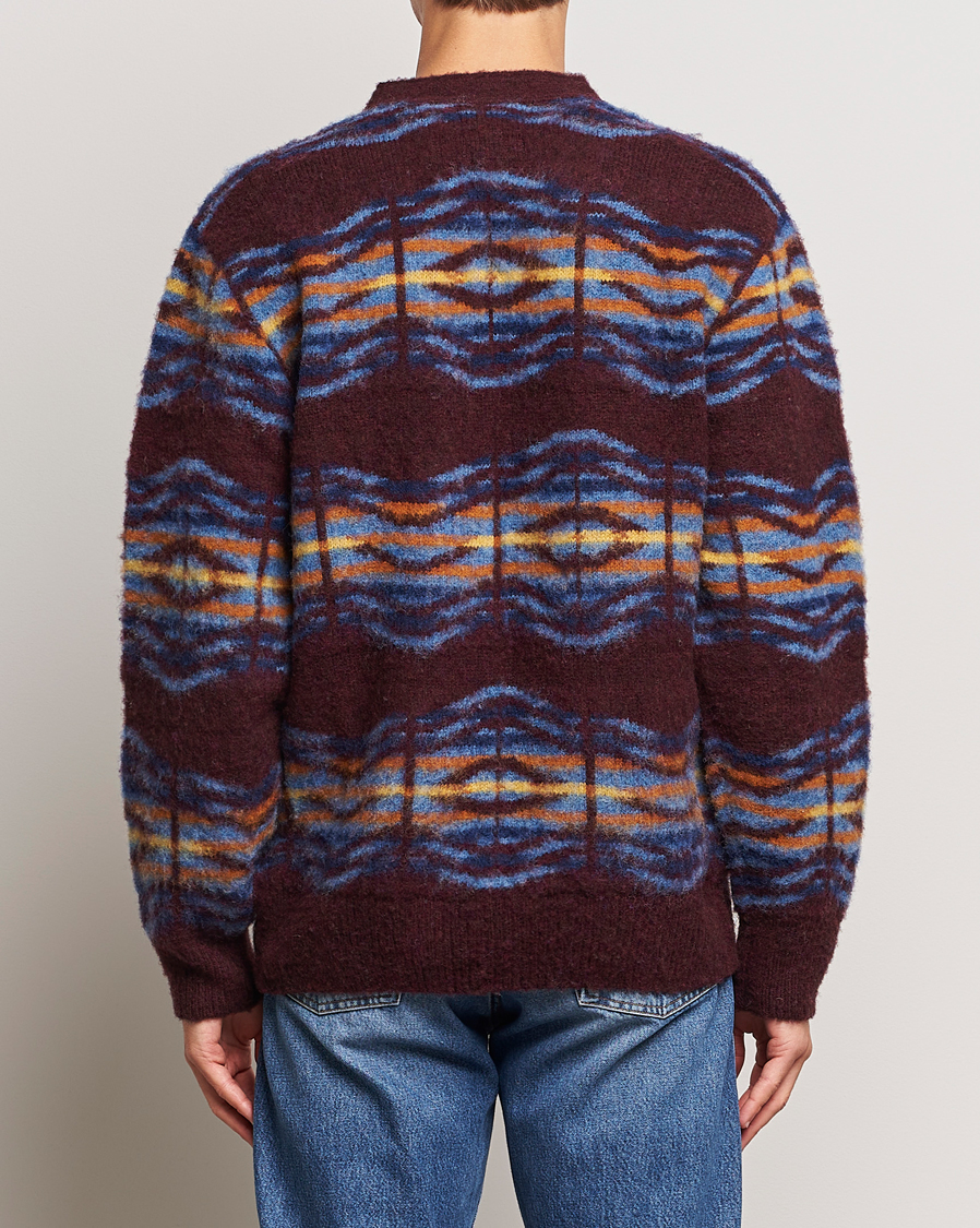 Herre | Trøjer | Howlin' | Brushed Wool Pattern Cardigan Bordeaux