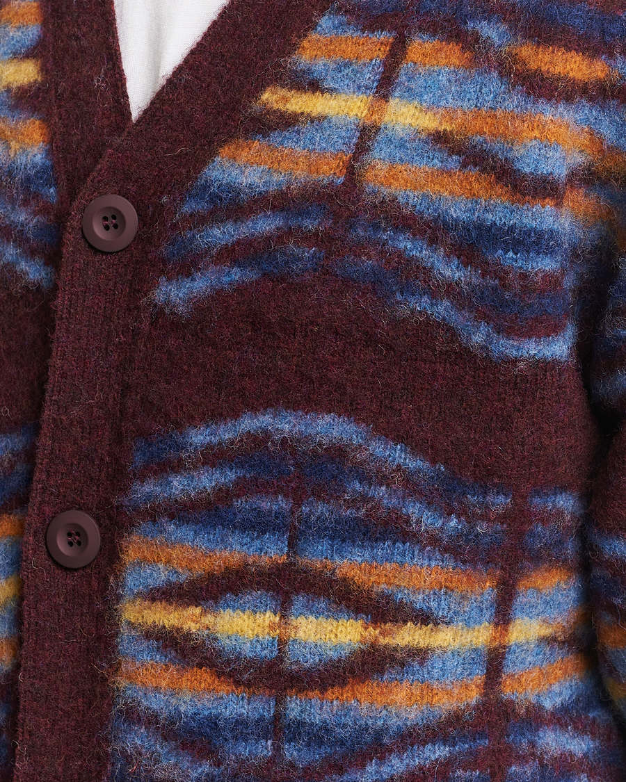 Herre | Trøjer | Howlin' | Brushed Wool Pattern Cardigan Bordeaux