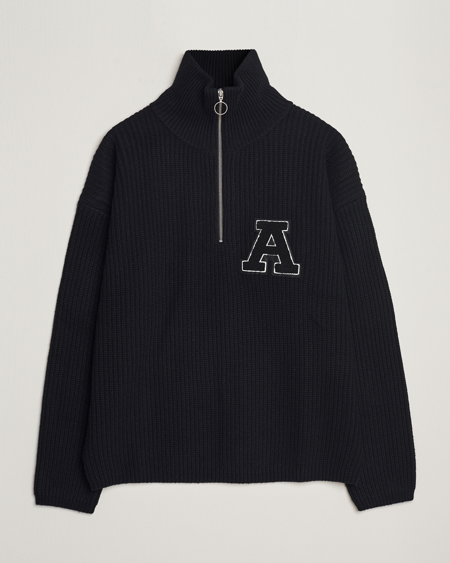 Herre | Trøjer | Axel Arigato | Team Knitted Half Zip Black