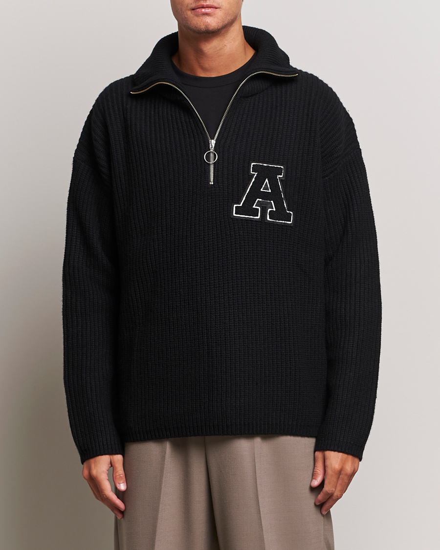 Herre | Trøjer | Axel Arigato | Team Knitted Half Zip Black