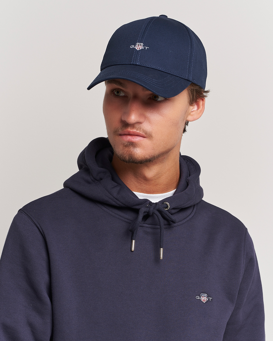 Herr | Accessoarer | GANT | High Cotton Twill Cap Marine