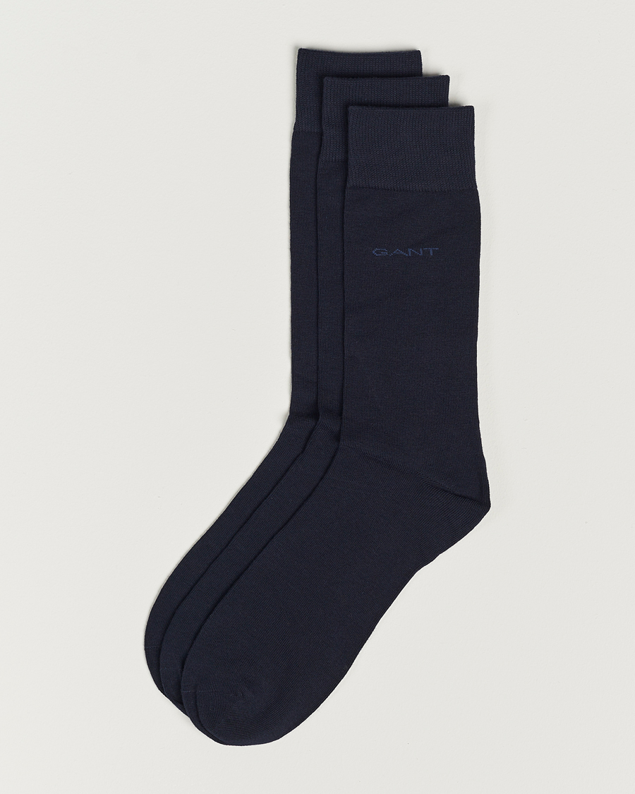 Herre | Undertøj | Gant | 3-Pack Cotton Socks Marine