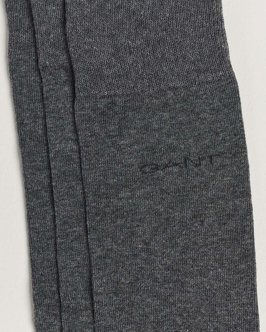 Herre | Undertøj | Gant | 3-Pack Cotton Socks Charcoal Melange