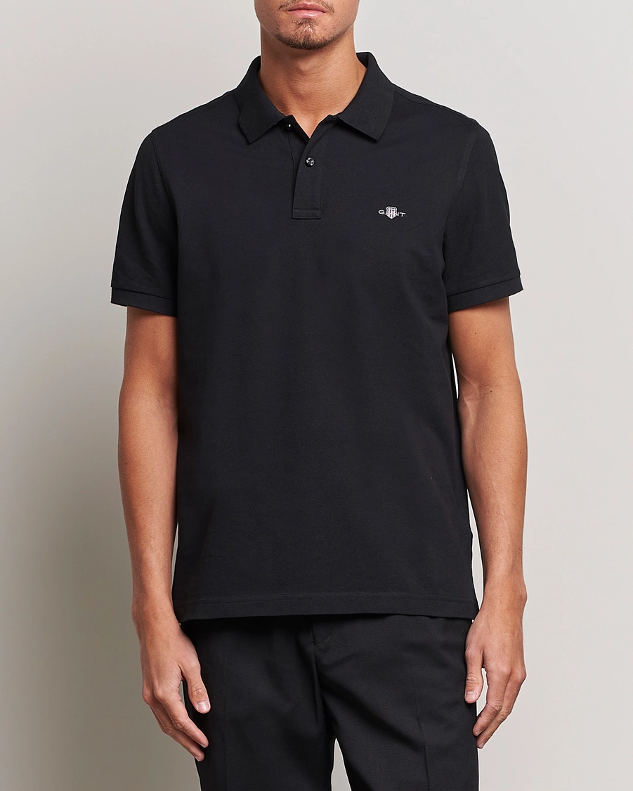 Herre | Kortærmede polotrøjer | GANT | The Original Polo Black