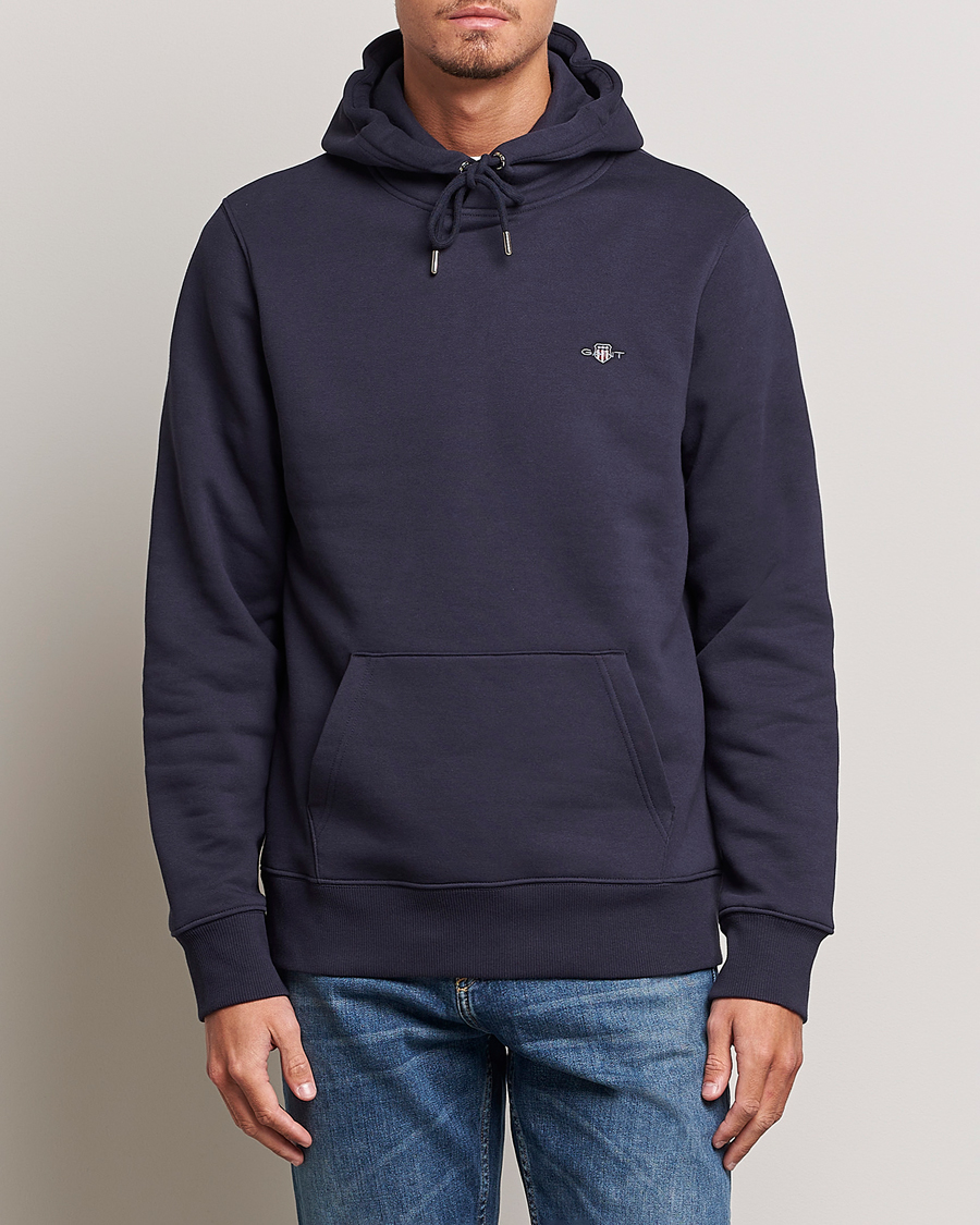 Herr | GANT | GANT | Original Shield Logo Hoodie Evening Blue