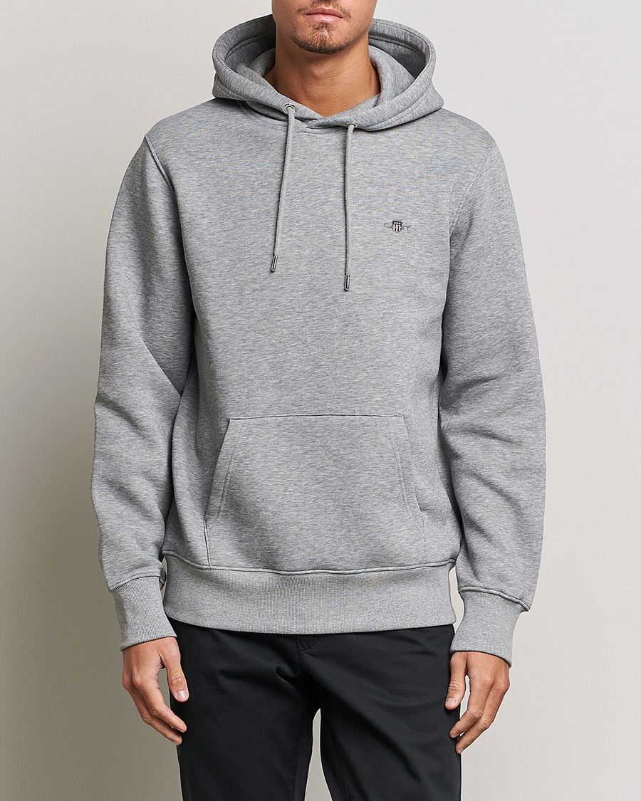 Herre | Hættetrøjer | GANT | Original Shield Logo Hoodie Grey Melange