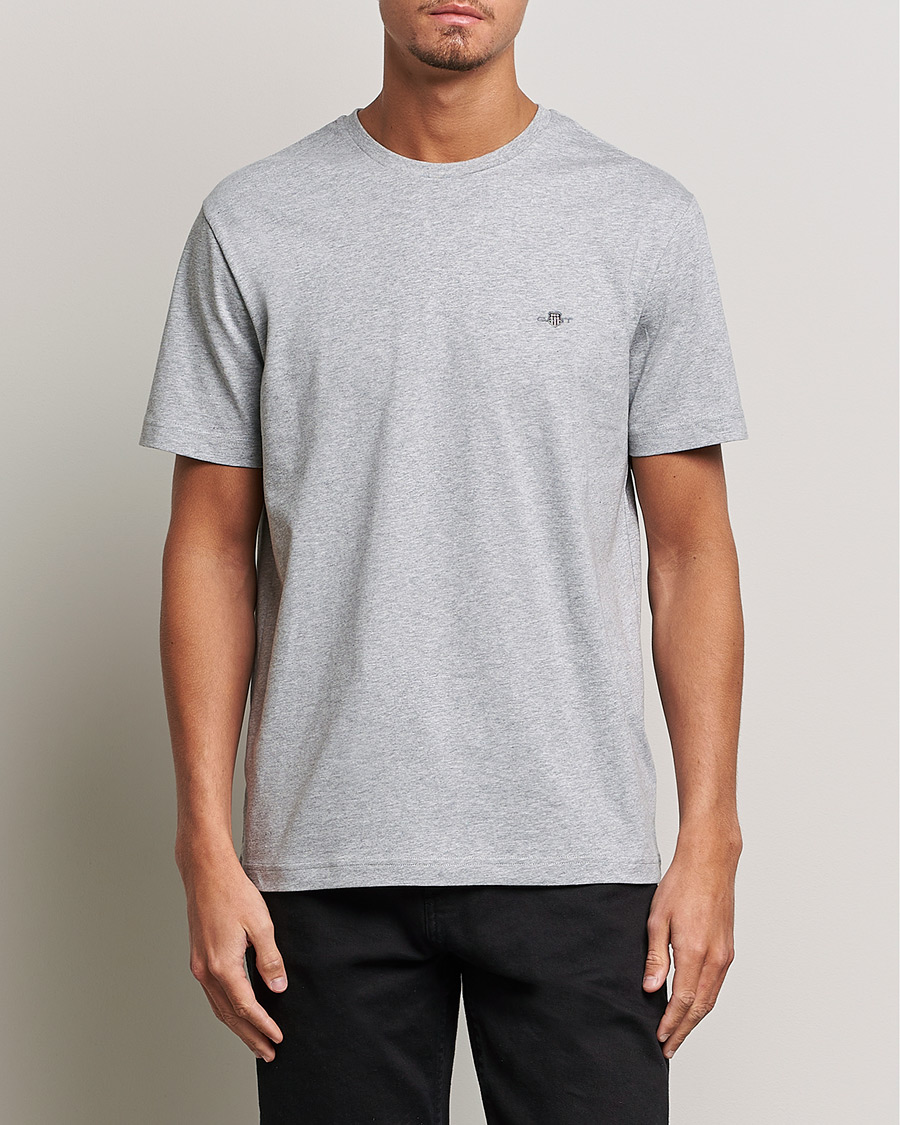 Herre | Kortærmede t-shirts | GANT | The Original Solid T-Shirt Grey Melange