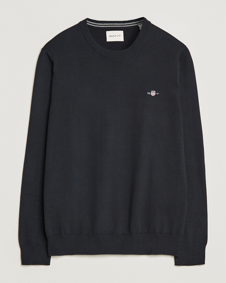 Herre | Trøjer | Gant | Classic Cotton Crew Neck Black