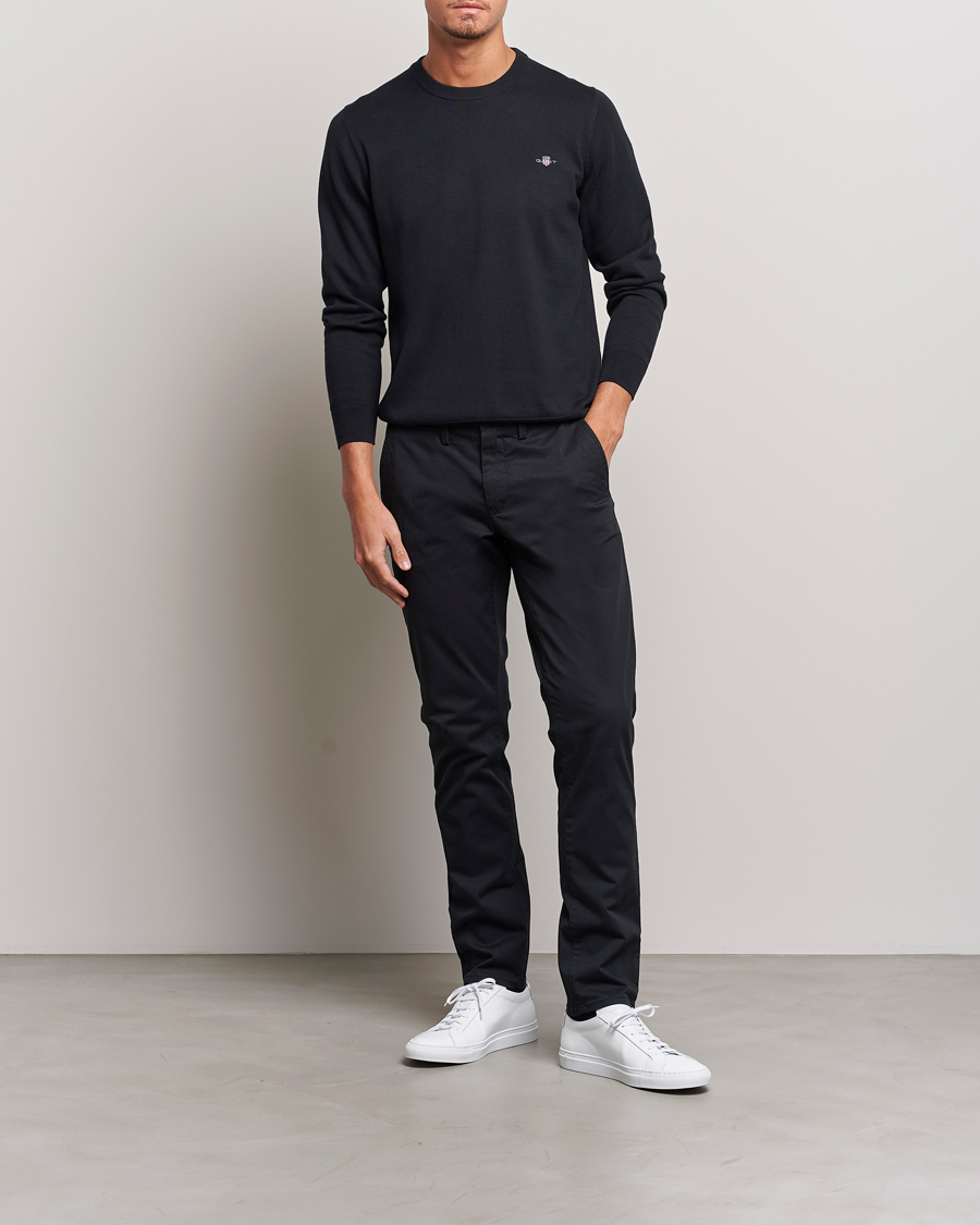 Herre | Trøjer | Gant | Classic Cotton Crew Neck Black