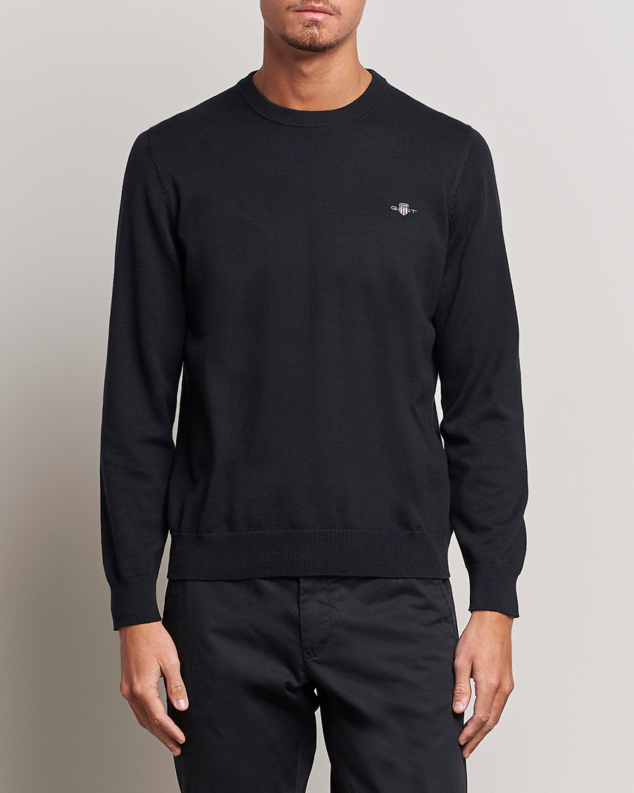 Herr | Tröjor | GANT | Classic Cotton Crew Neck Black