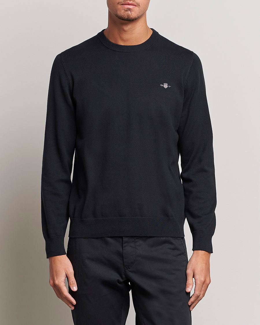Herre | Trøjer | Gant | Classic Cotton Crew Neck Black