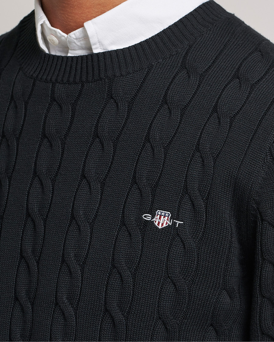 Herre | Trøjer | Gant | Cotton Cable Crew Neck Black