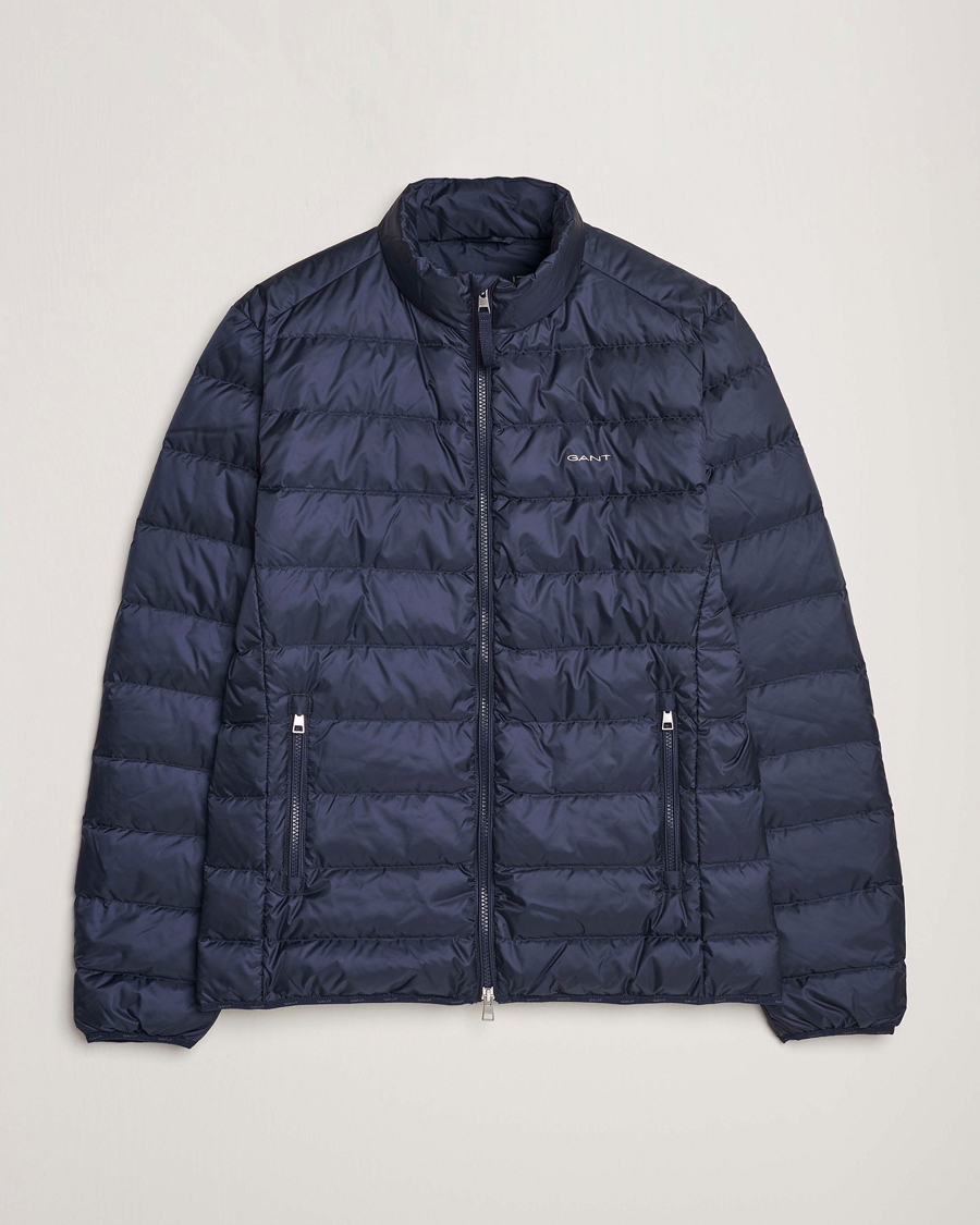 spole Asser Sympatisere GANT The Light Down Jacket Evening Blue - CareOfCarl.dk