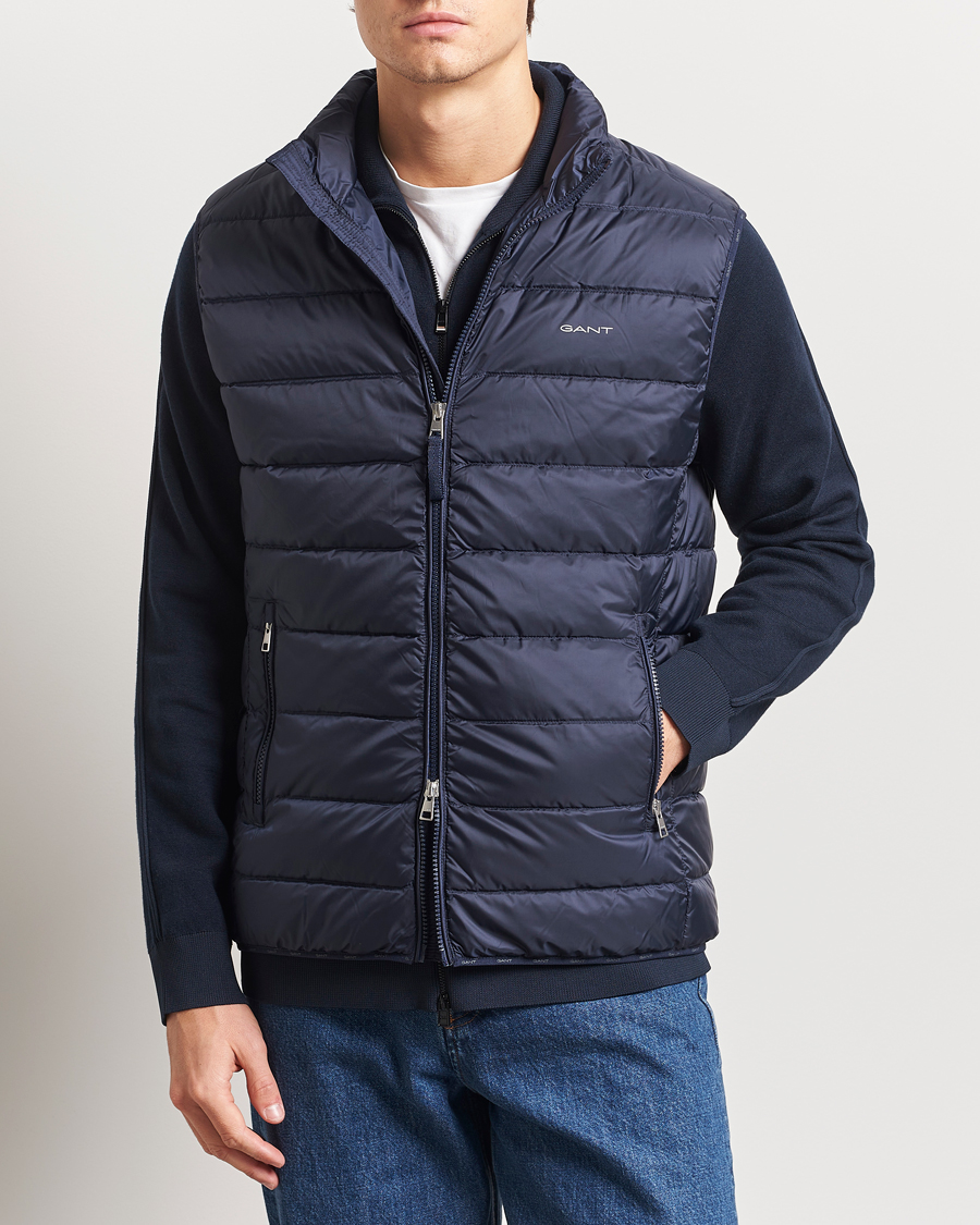 Herre | Klassiske jakker | GANT | The Light Down Gilet Evening Blue