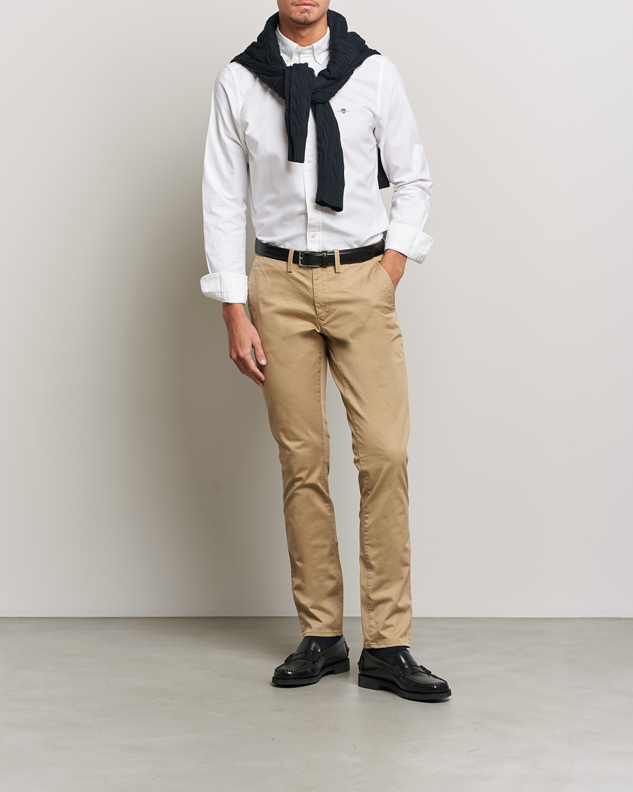 Herre | Skjorter | Gant | Slim Fit Oxford Shirt White