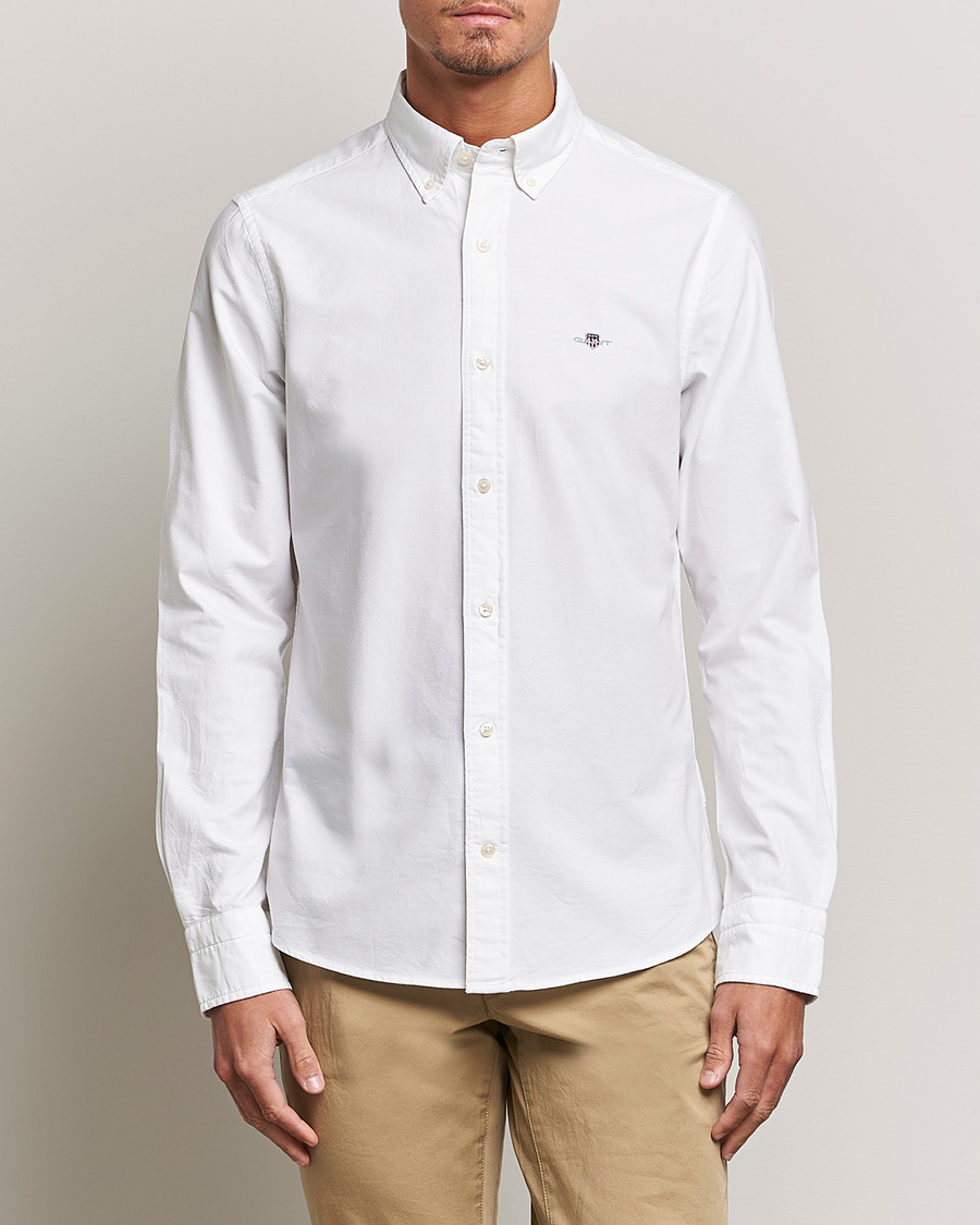 Herre | Skjorter | Gant | Slim Fit Oxford Shirt White