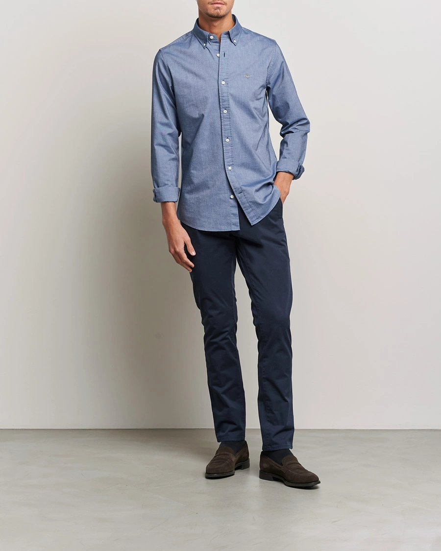 Herre | Skjorter | Gant | Slim Fit Oxford Shirt Persian Blue