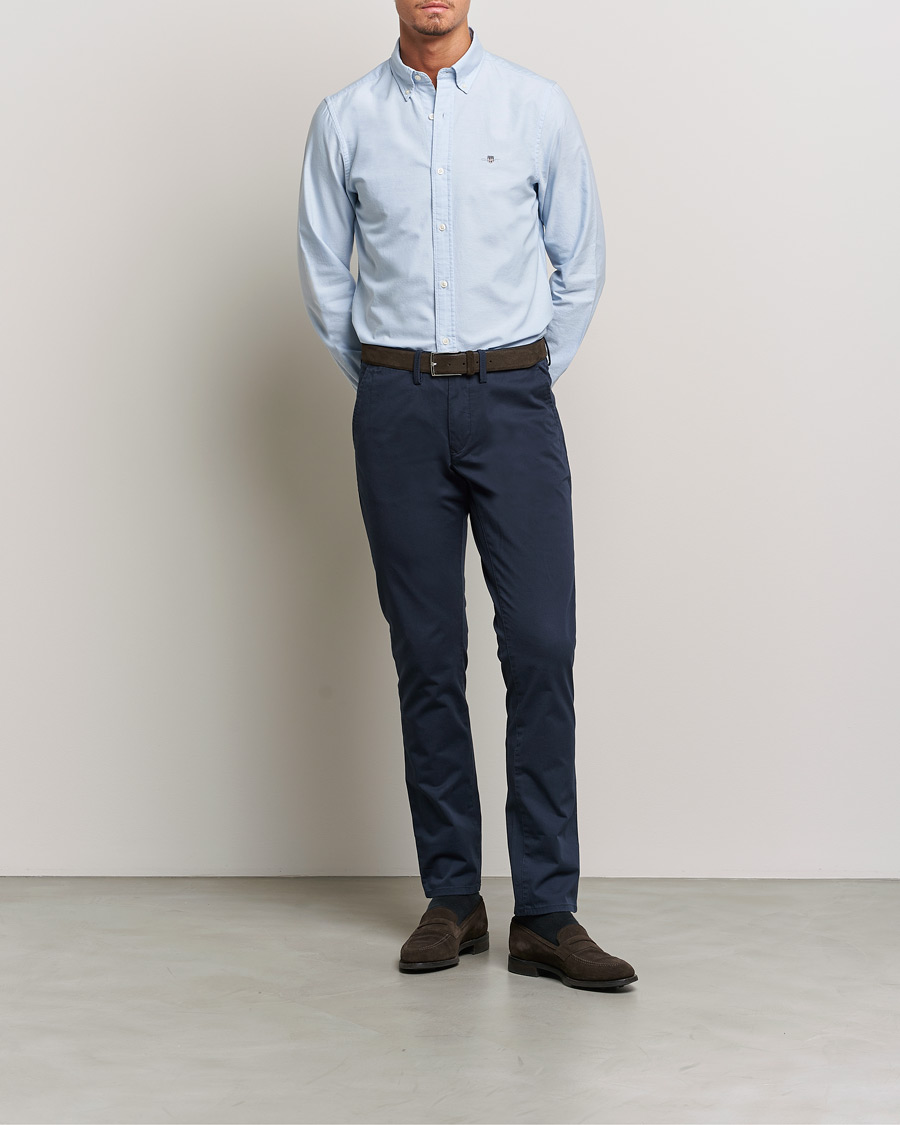 Herre | Skjorter | Gant | Slim Fit Oxford Shirt Light Blue