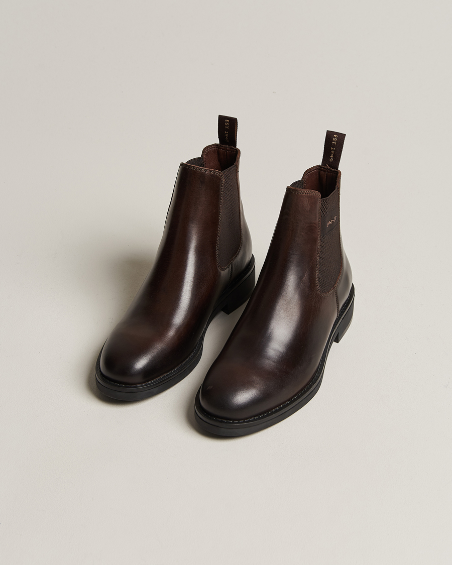 GANT Prepdale Leather Chelsea Boot Dark Brown -