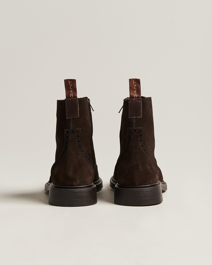Herre | GANT Millbro Suede Brouge Mid Boot Dark Brown | GANT | Millbro Suede Brouge Mid Boot Dark Brown