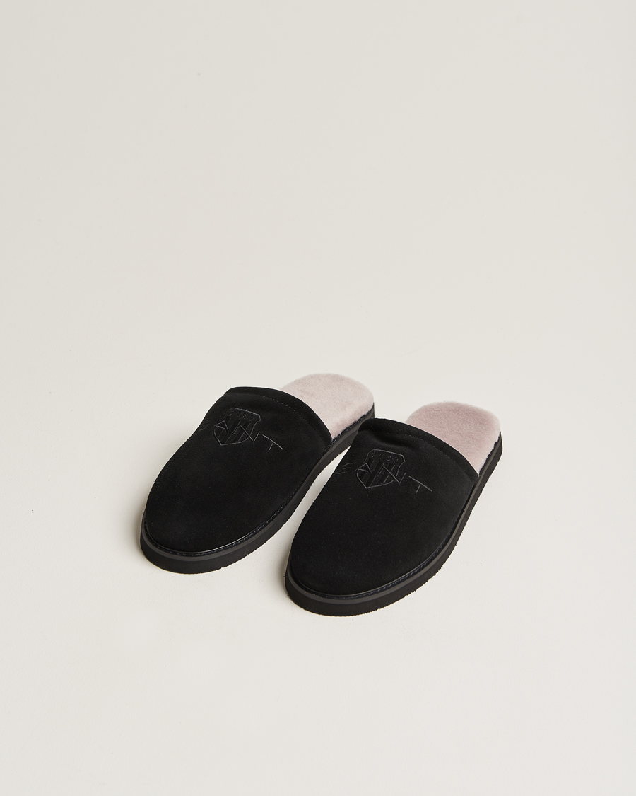 Herre | GANT Tamaware Suede Slippers Black | Gant | Tamaware Suede Slippers Black