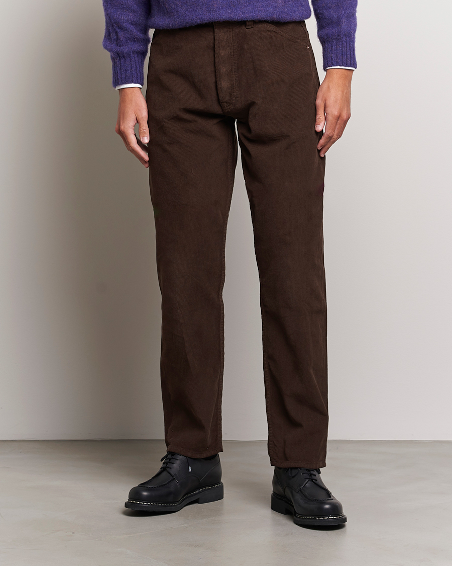 Herre | Bukser | Drake's | 5-Pocket Selvedge Needlecord Jeans Brown