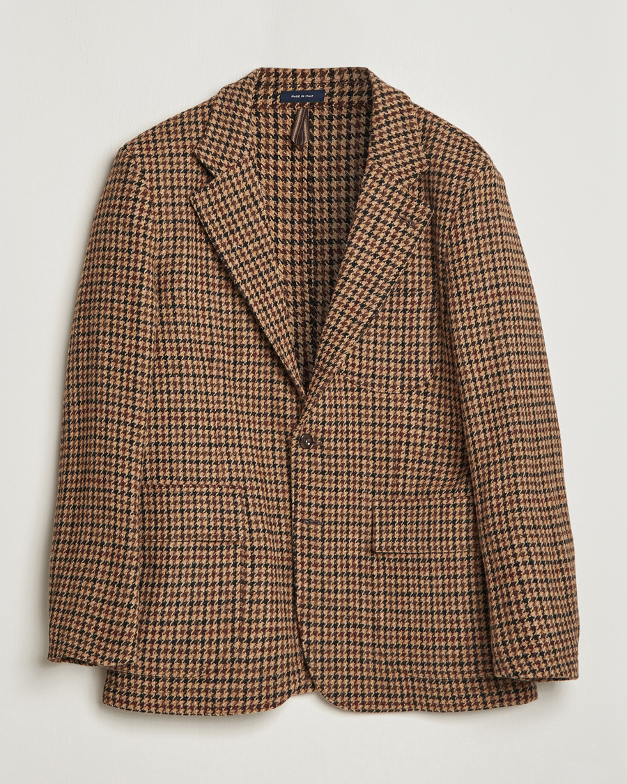 Herre | Blazere & jakker | Drake's | MKVII Harris Tweed Games Houndstooth Blazer Brown