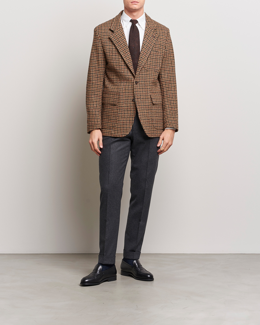 Herre | Blazere & jakker | Drake's | MKVII Harris Tweed Games Houndstooth Blazer Brown