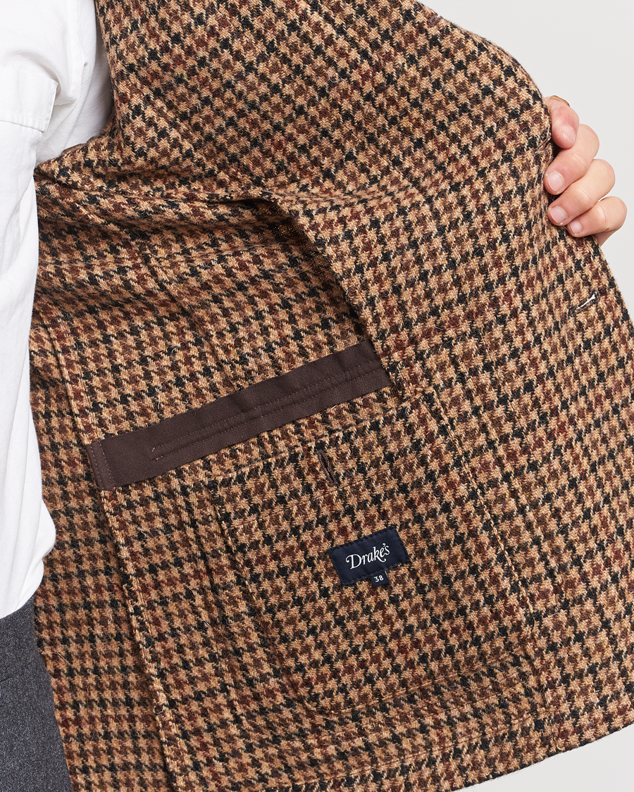 Herre | Blazere & jakker | Drake's | MKVII Harris Tweed Games Houndstooth Blazer Brown