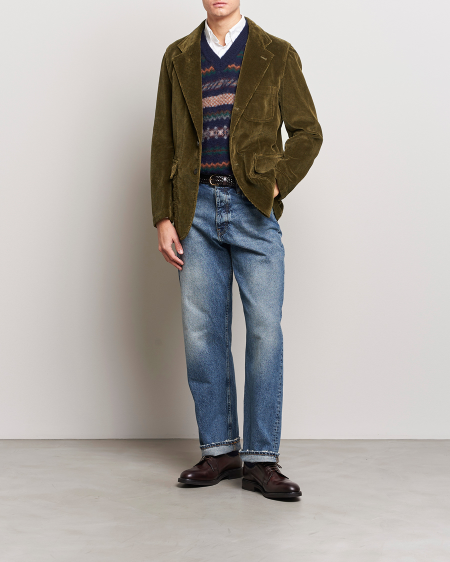 Herre | Blazere & jakker | Drake's | MKI Games Corduroy Blazer Green