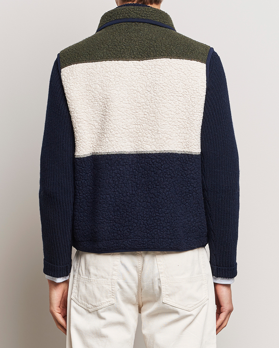Herre | Veste | Drake's | Colourblock Boucle Zip Fleece Vest Multi